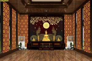 ตกแต่งห้องพระลายใบโพธิ์