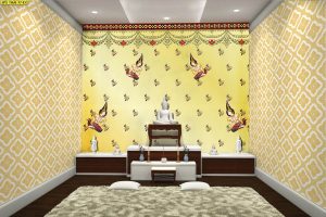 ตกแต่งห้องพระสีเหลืองทอง