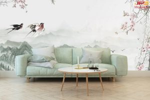 ตกแต่งภาพวาดทิวทัศน์ภูเขา เสริมฮวงจุ้ย