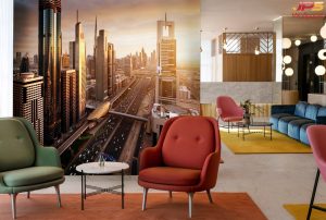 ตกแต่งห้องวอลเปเปอร์DUBAI UAE ทิวทัศน์ของเมืองแห่งอนาคต