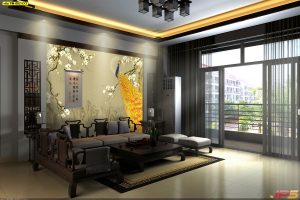 ตกแต่งห้อง วอลเปเปอร์ ลายนกยูง 002-EX7