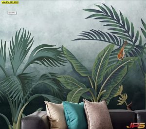 ตกแต่งห้องวอลเปเปอร์ลายนกฟลามิงโก้สีชมพู-003-EX4