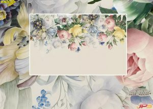 ตกแต่งห้องวอลเปเปอร์ติดผนัง ลายดอกไม้หลากสี3D-EX5