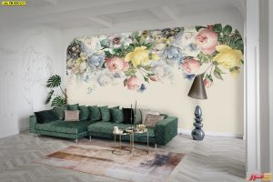 ตกแต่งห้องวอลเปเปอร์ตกแต่งห้อง ลายดอกกุหลาบ-EX7