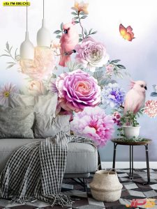 ตกแต่งห้องวอลเปเปอร์ตกแต่งห้อง ลายสวนดอกไม้-EX6