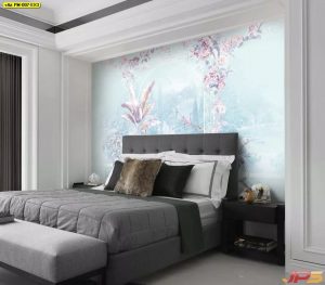 ตกแต่งห้องวอลเปเปอร์พิมพ์ลาย สวนดอกไม้สีพาสเทล-EX3
